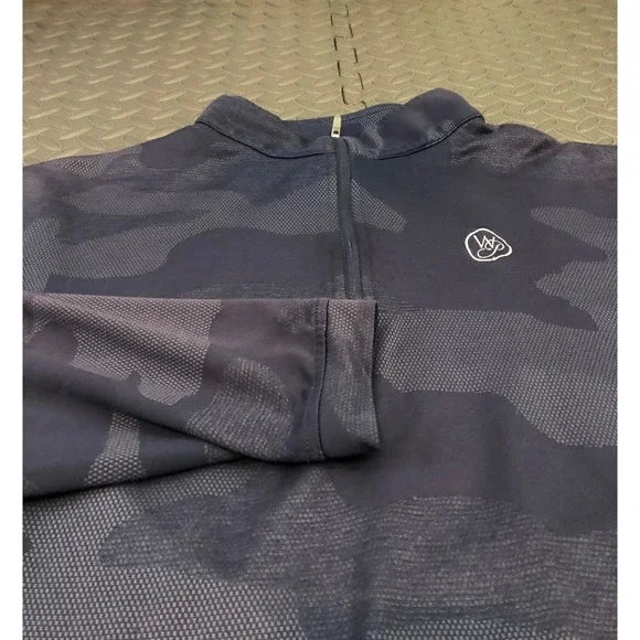 Peter Millar Perth Camo Performance Quarter Zip Mens XL Navy Pullover MF21EK40H